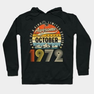 Awesome Since October 1972 Vintage 51st Birthday Hoodie